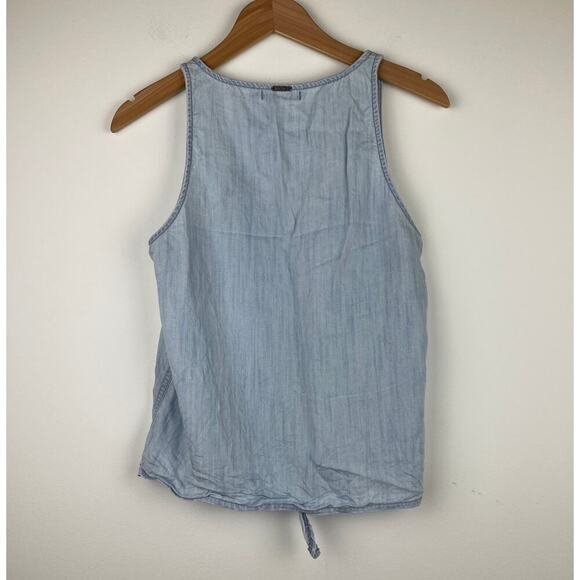 PrAna Denim Mackenzie Tank Top with Tie Bottom - Size XS - Picture 5 of 6